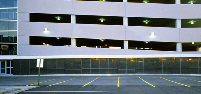 Image of an empty parking lot in Columbus, Ohio