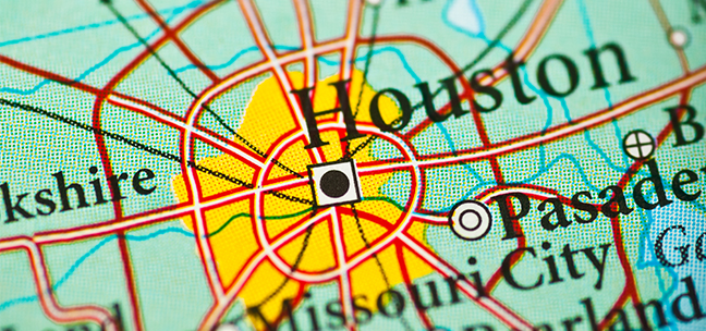 Image of a map with Hoston in bold letters