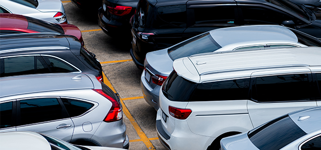 Image of an empty parking lot in Columbus, Ohio